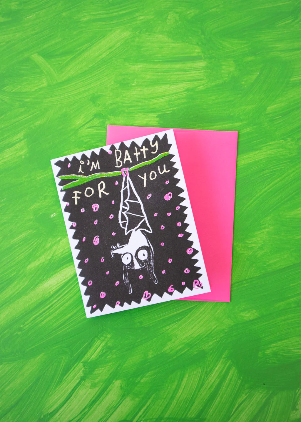 I'm Batty For You Risograph Card